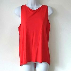 LOFT chili red sleeveless tank & chiffon back Medium Petite